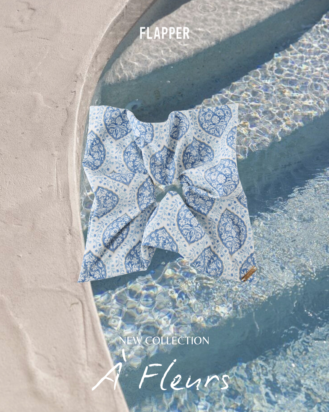 Holly Scrunchie - Blue Cotton