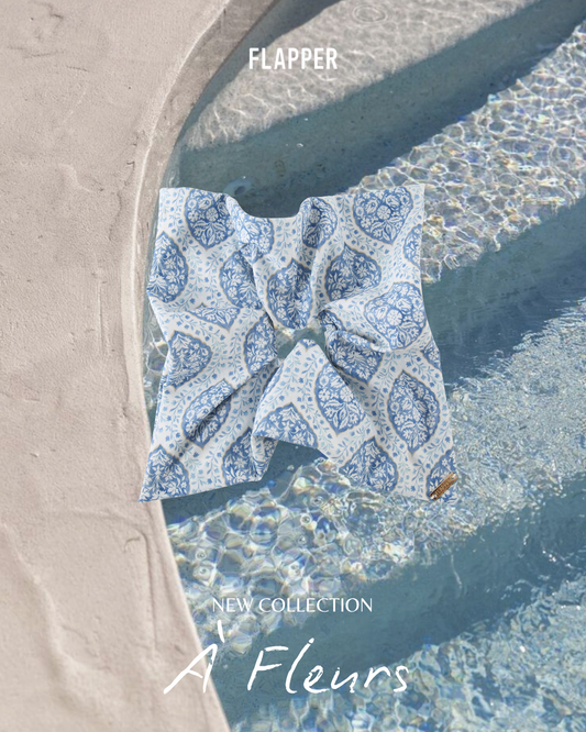 Holly Scrunchie - Blue Cotton